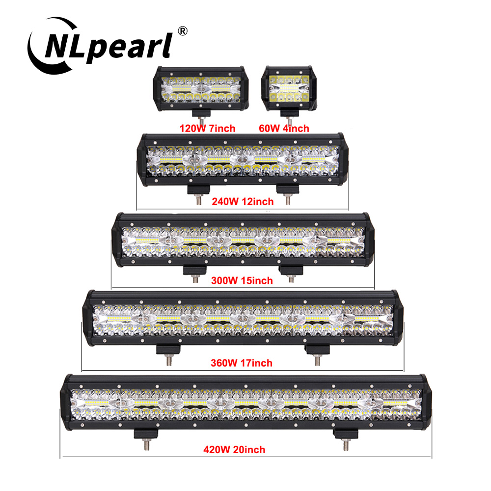 NLpearl LED バーワークライト 12V 24V オフロードスポットフラッドコンボ LED バーワークライト ATV UTV ジープランダ Niva 4x4 トラック ボート SUV 用