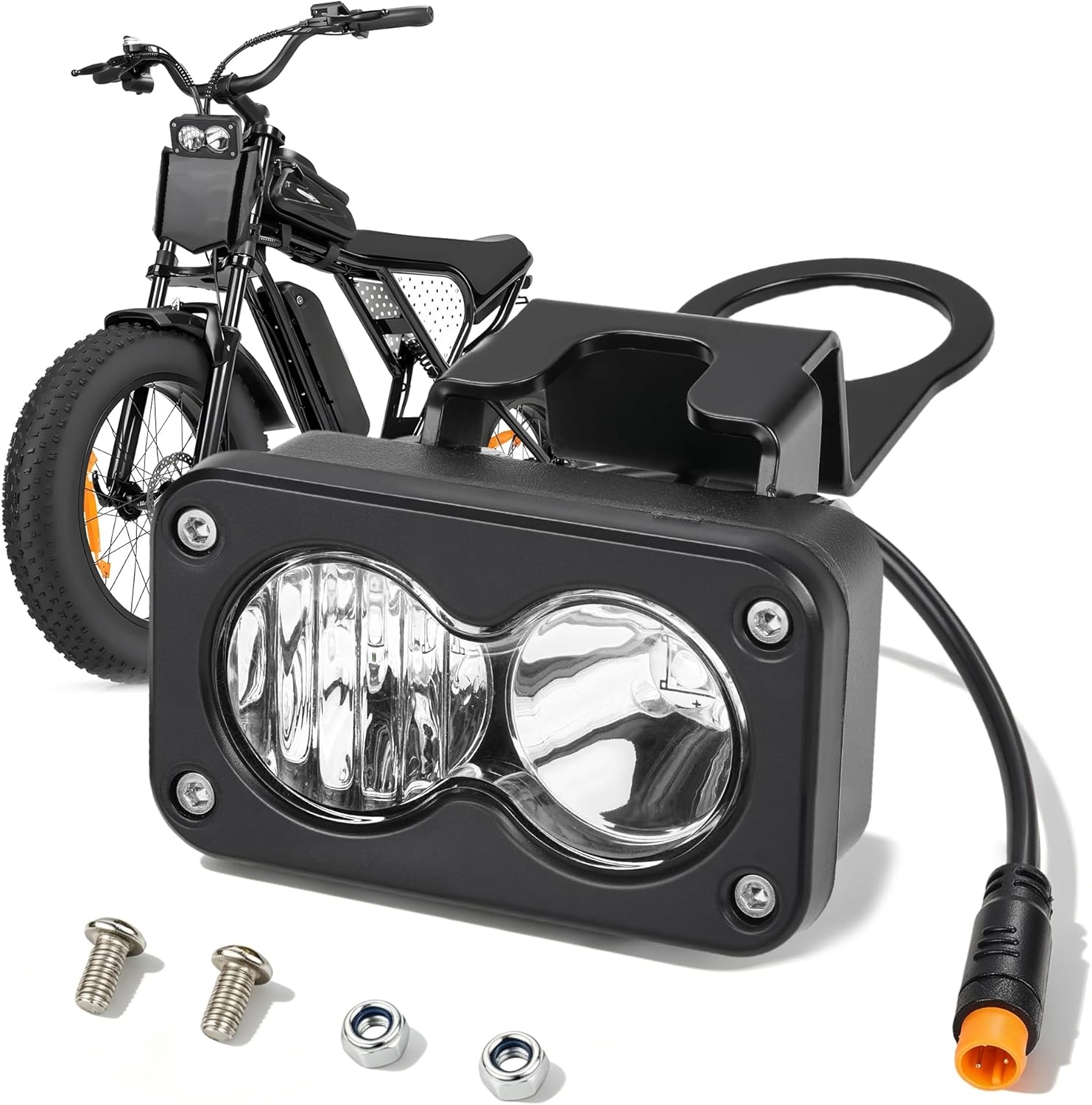 LED ヘッドライトアップグレードキット防水 3 ピン Ridstar Q20/Q20 Lite/Q20 Pro マウントブラケット付きフロントライトプラグアンドプレイヘッドラム