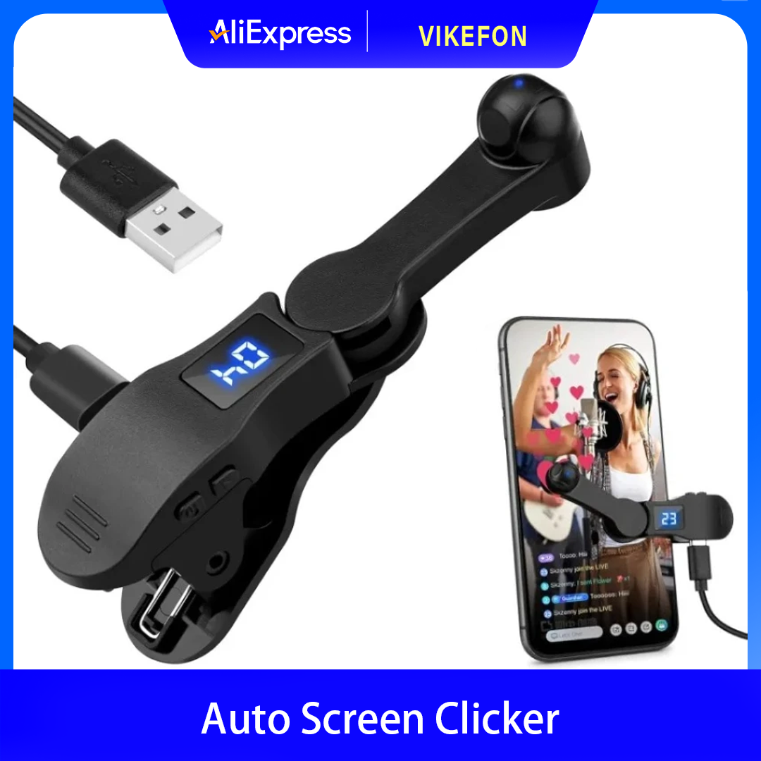 スマートフォンアプリ用自動スクリーンクリッカービデオライブストリーミングガジェットUSBシミュレータースマートフォンゲーム画面タッチ三脚タッパー