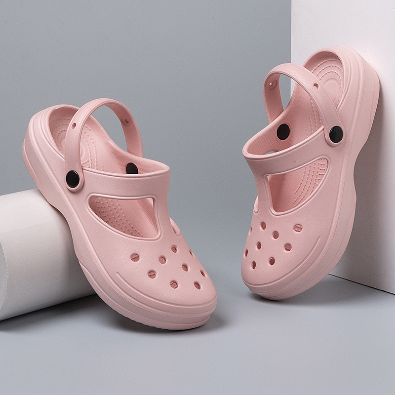 Bebealy ファッション厚底スリッパ女性屋外耐摩耗性レジャーサンダルクラシック EVA 靴防水ビーチシューズ女性