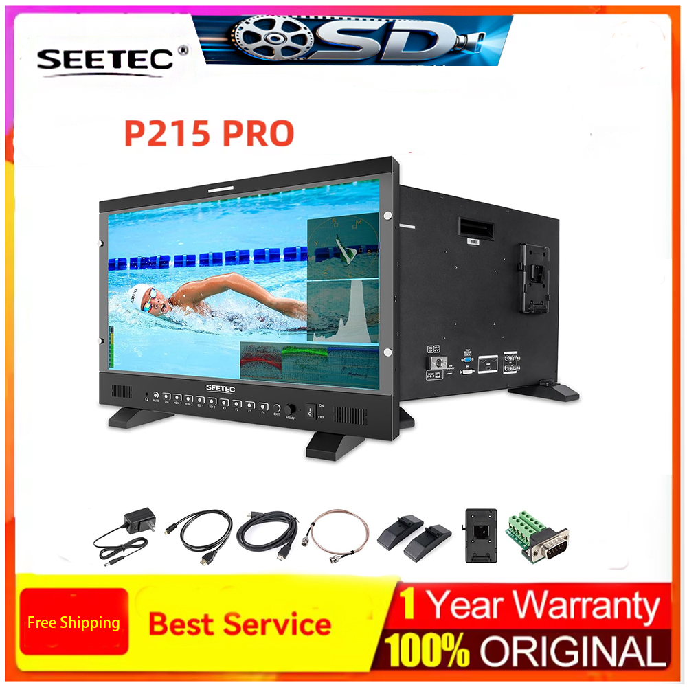 SEETEC P215 PRO 21.5 インチ 1000nit ブロードキャスト モニター 高輝度フル HD 1920x1080 3G-SDI HDR ビデオカメラおよびデジタル一眼レフと互換性あり