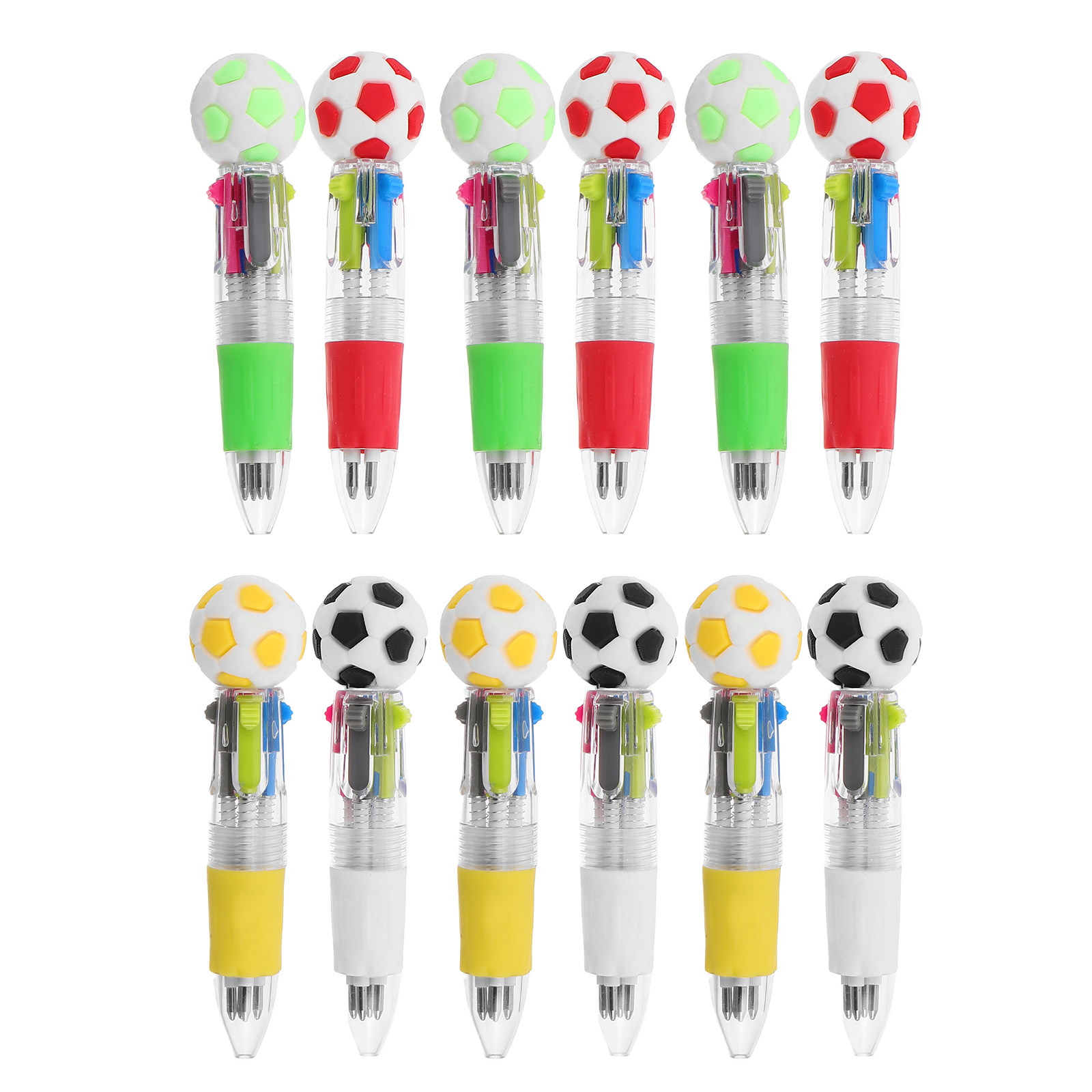 12 個 4-in-1 スポーツボールペン 4 色サッカーボールペンセットプッシュボタンボールペン報酬サッカーパーティーの記念品