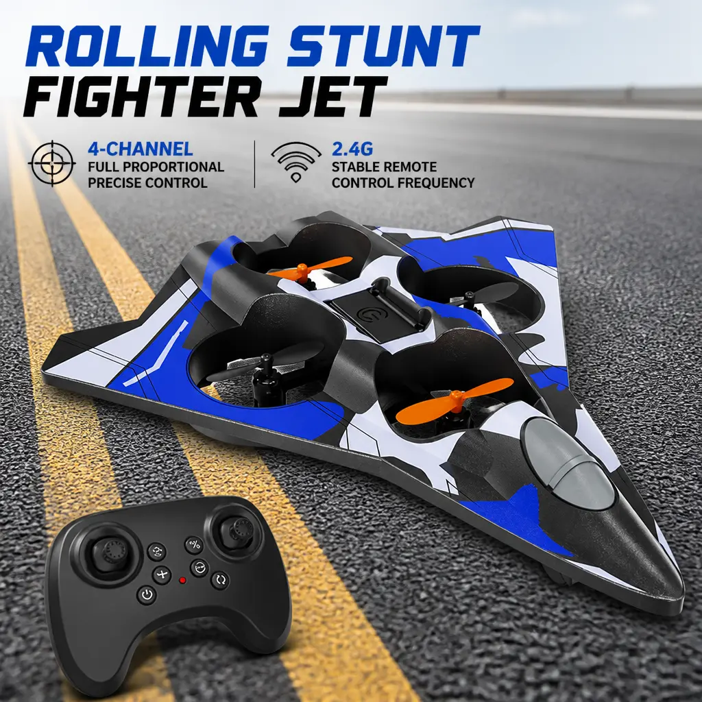 RC 戦闘機子供飛行ヘリコプターリモコン UAV ホビージェット飛行機 2.4 グラムスタントフォーム戦闘機おもちゃドローン LED ライト付き