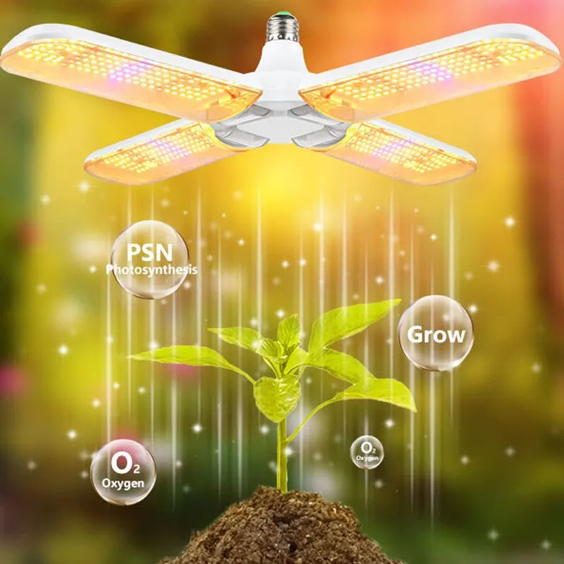2/3/4 ファンリーフ折りたたみ LED 成長ライトフルスペクトル E27 植物成長ライト Phytolamp 電球屋内植物用花苗
