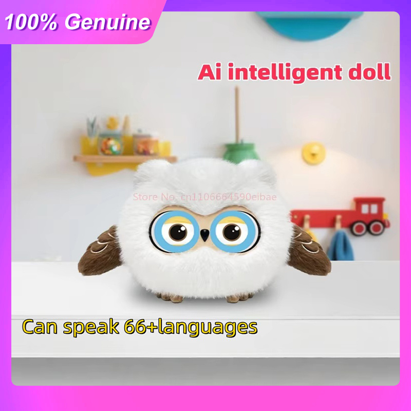100% 本物の Ai インテリジェントおもちゃ海外版音声会話ググフクロウ双目感情 Wifi インタラクション同行人形
