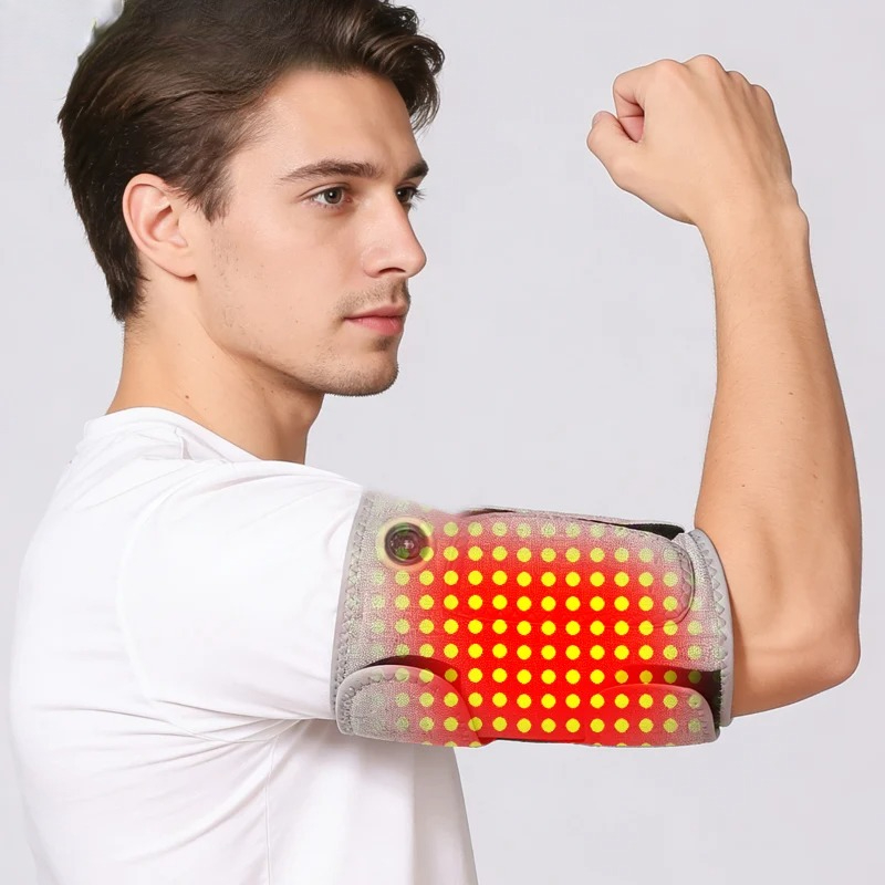 振動マッサージャー付き赤色光加熱アームプロテクターは、筋肉痛を和らげ、過度の運動を腕の回復に役立ち、暖かく保ちます。