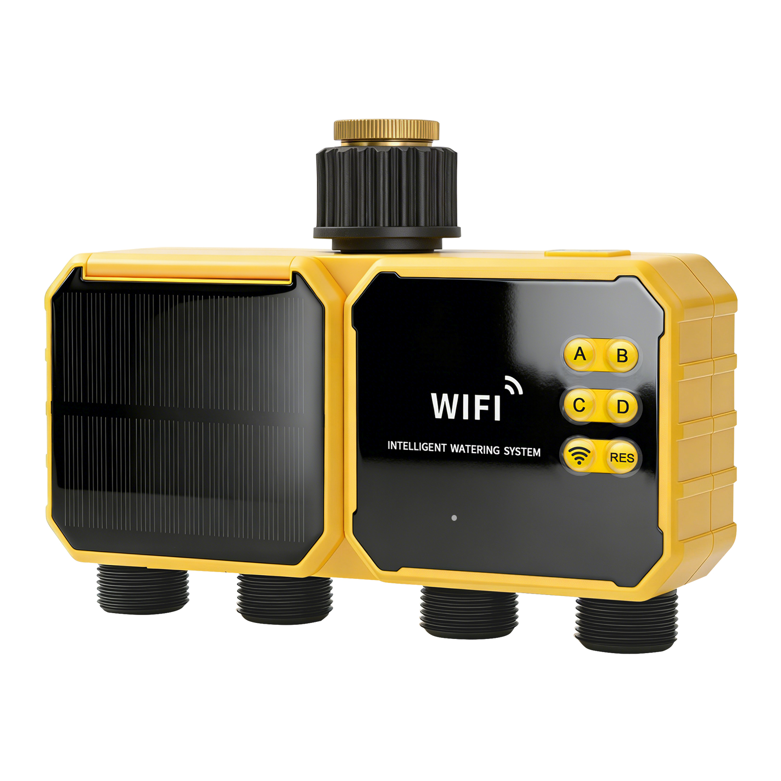 雨センサー付き WiFi ソーラー灌漑タイマー、太陽光発電屋外給水タイマー自動灌漑システム散水コントローラー