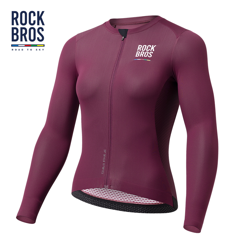 Rockbros ロードトゥスカイ女性サイクリングジャージプロフェッショナル長袖サイクリングシャツ高弾性ジャージ女性サイクリング服