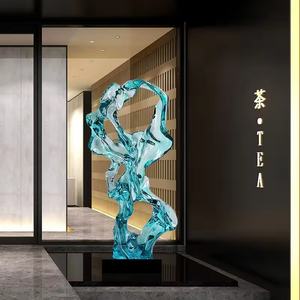 新デザインのインテリア用透明抽象大型アート工芸品　樹脂彫刻