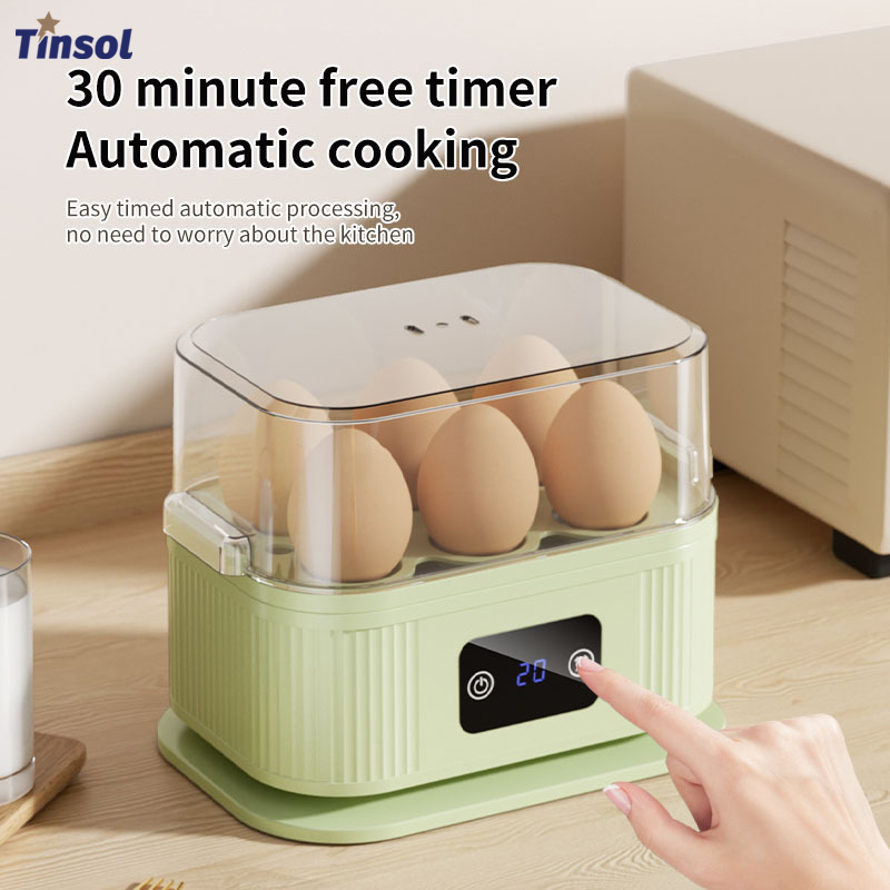 TINSOL 多機能電気卵調理器キッチン朝食メーカー 200 ワットハイパワースマート卵蒸し器タイマー機能付き