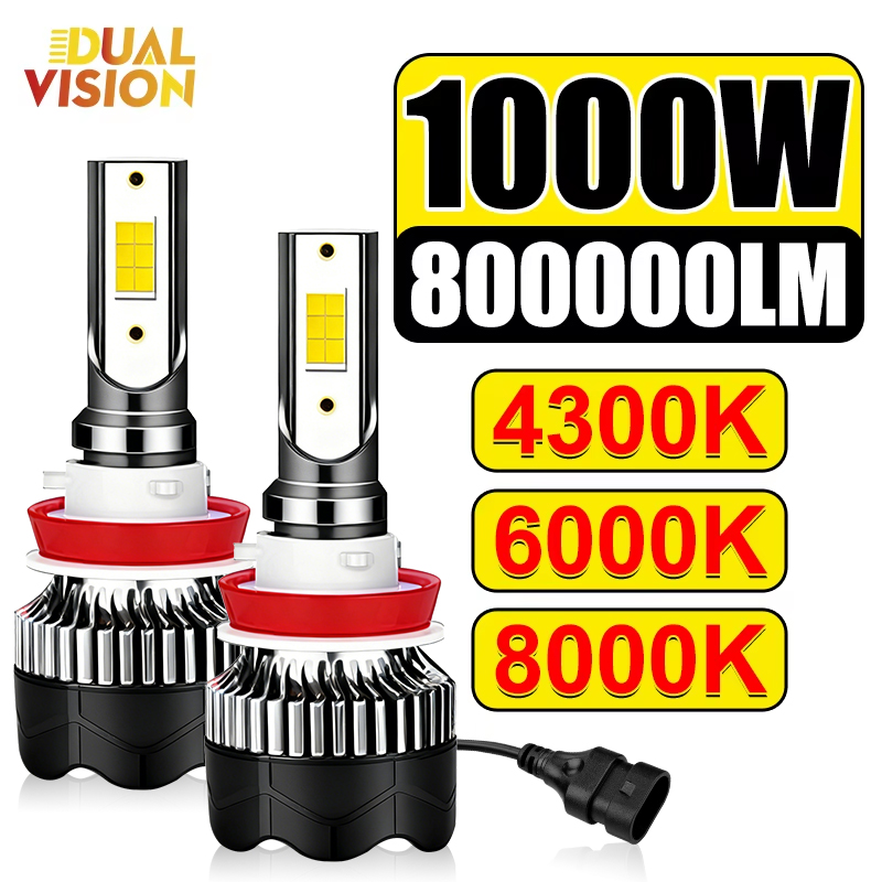 800000LM H11 LED ヘッドライト 1000 ワット Canbus 6000K 4300K 8000K LED H4 H8 H1 HB3 9005 HB4 9006 H9 車のライト STG 高低ビーム氷球
