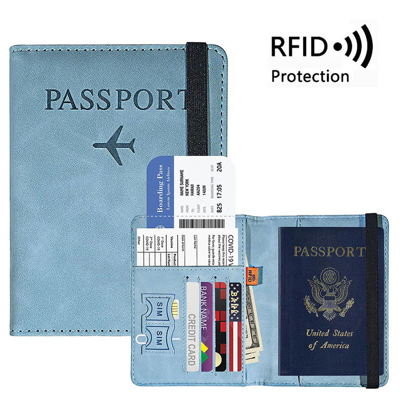 RFID 盗難防止ブラシパスポートホルダーヴィンテージビジネス SIM カード ID 銀行パスポートカバートラベルアクセサリー女性男性財布財布