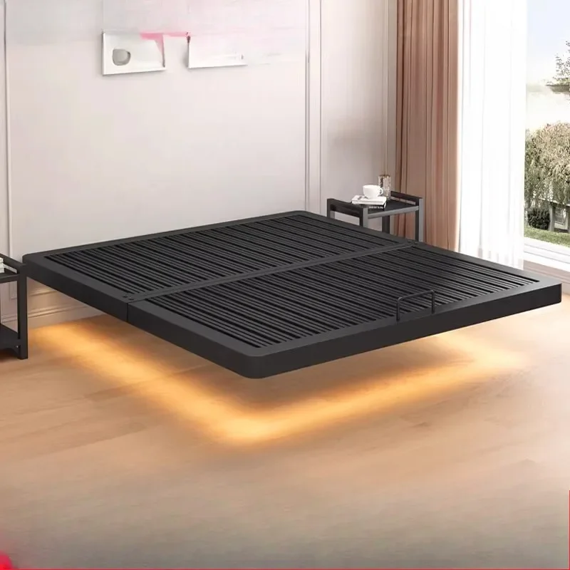 プラットフォームベッドフレームメタルフローティングダブルクイーンベッドフレーム快適な Muebles Para Cuarto Recamara 家具ベッドサイドは除く