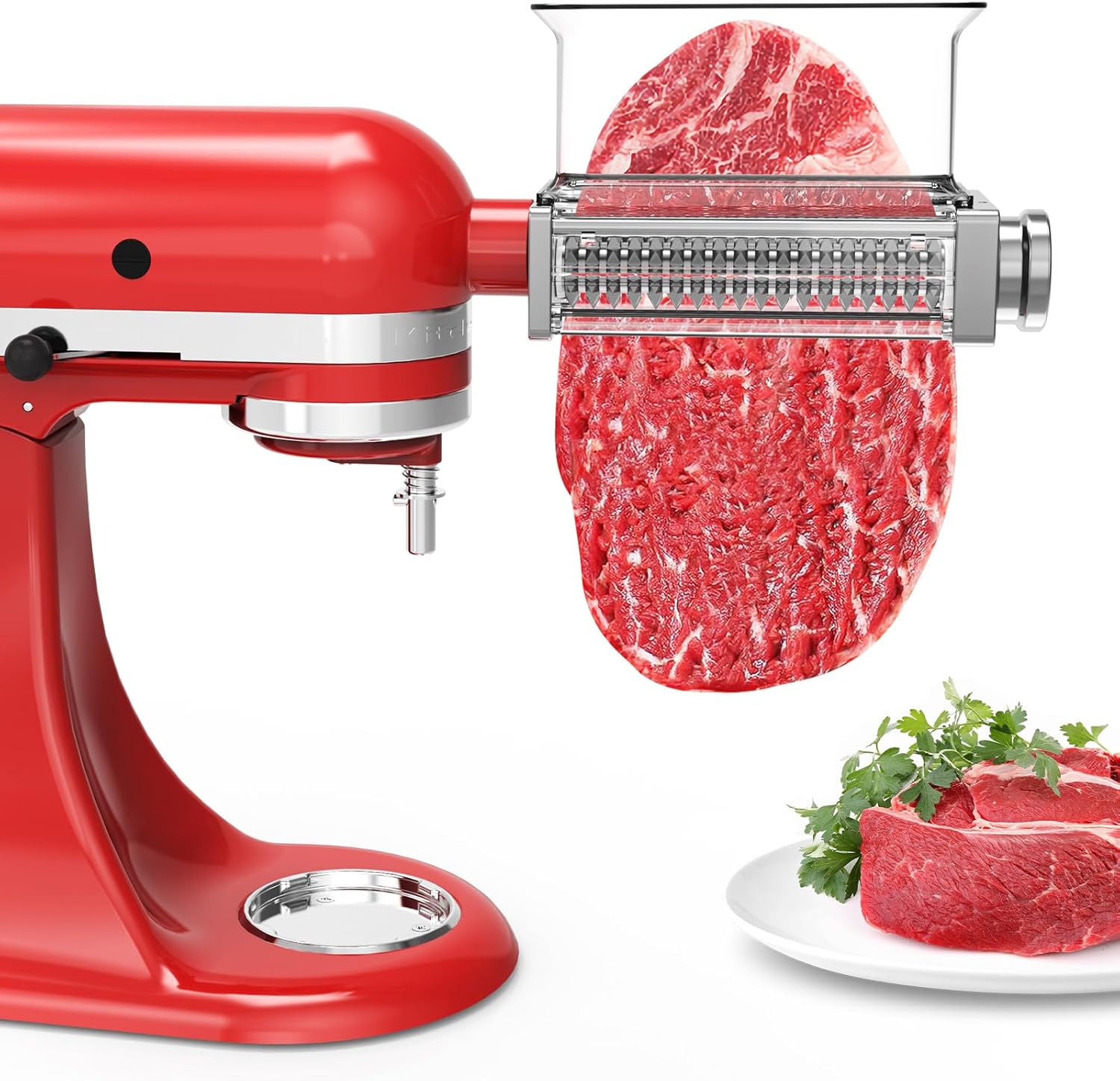 KitchenAid 縦型ミキサー調整可能な肉柔らかくするアクセサリー - 3 つの厚さ設定、すべての 4.5 ～ 7 クオートのモデルに適しています