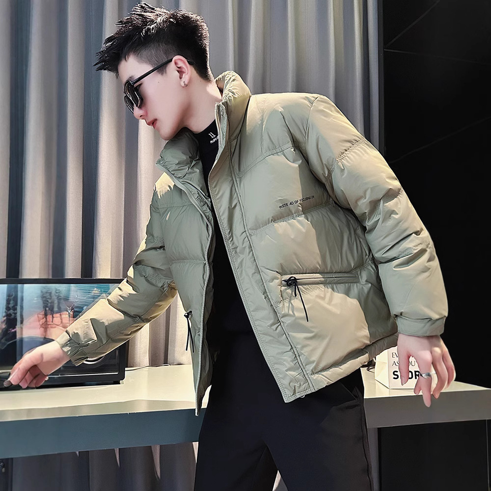メンズ冬のファッションダウンジャケットストリートメンズコートショートフグコートメンズ厚く暖かい上着冬のジャケット男性防風