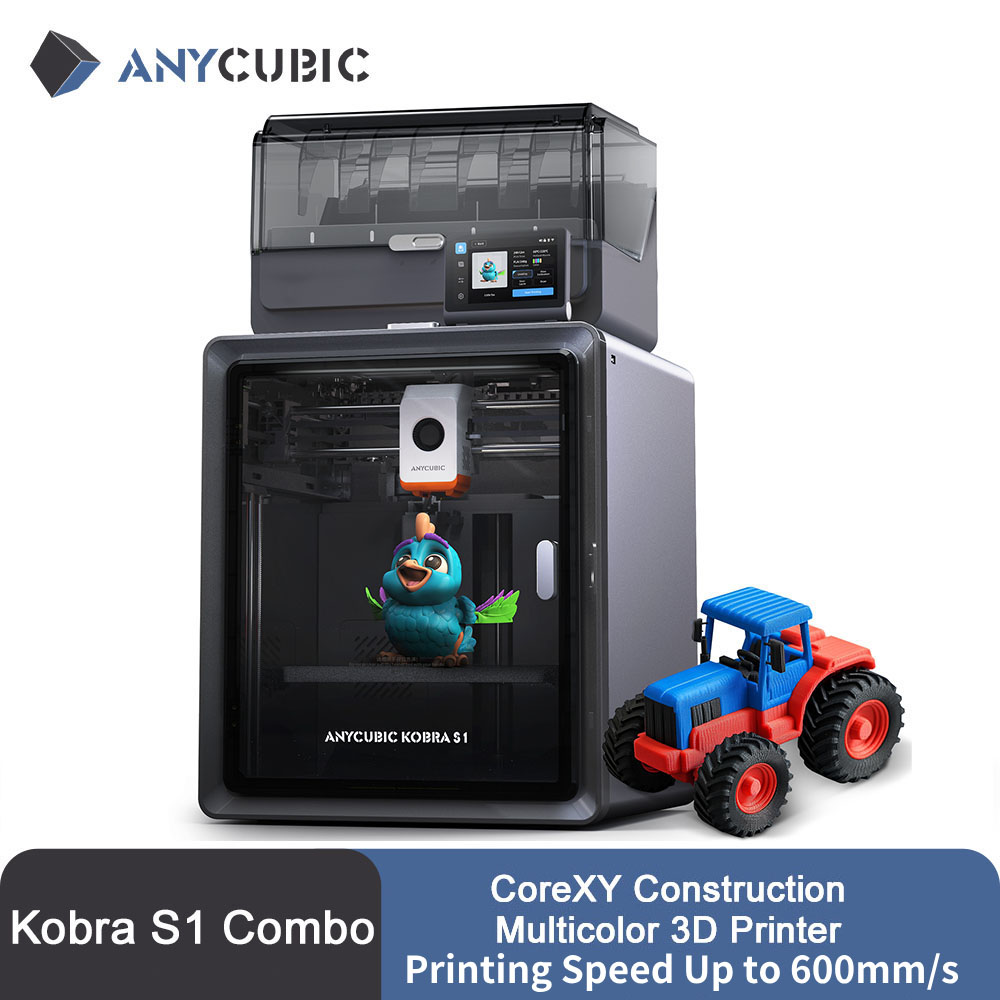 Anycubic Kobra S1 コンボ マルチカラー 3D プリンタ最大速度 600mm/s コア XY 安定した構造高精度 3D プリンタ