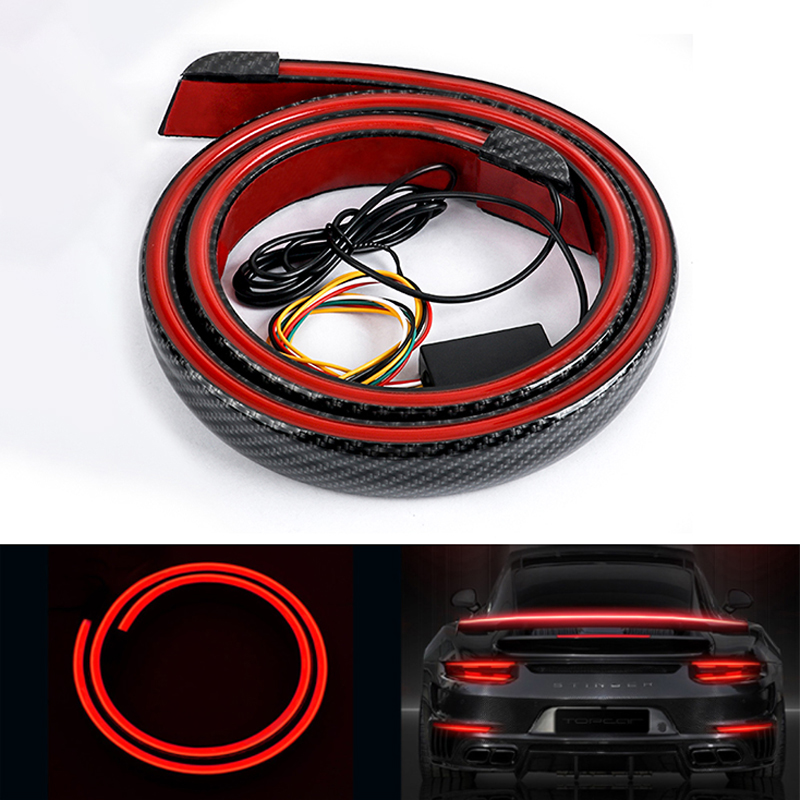 ユニバーサル車のスポイラー Led リアウイングライトストリップ外装部品トランクテールリップブレーキターン DRL ランプアウディゴルフトヨタ BMW