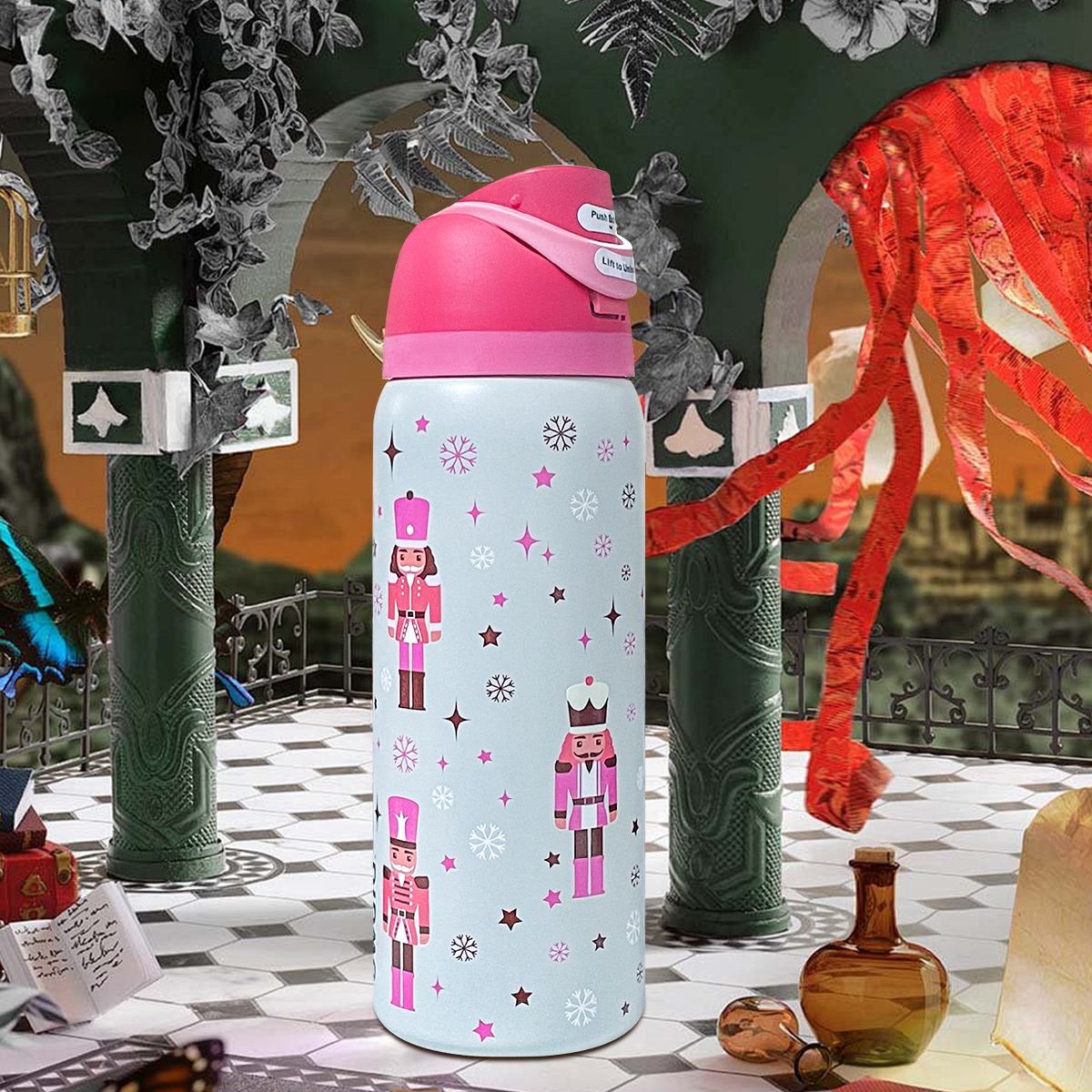 owowalaa ピンクボトル、32 オンス、945 ml、24 時間以上保温します。