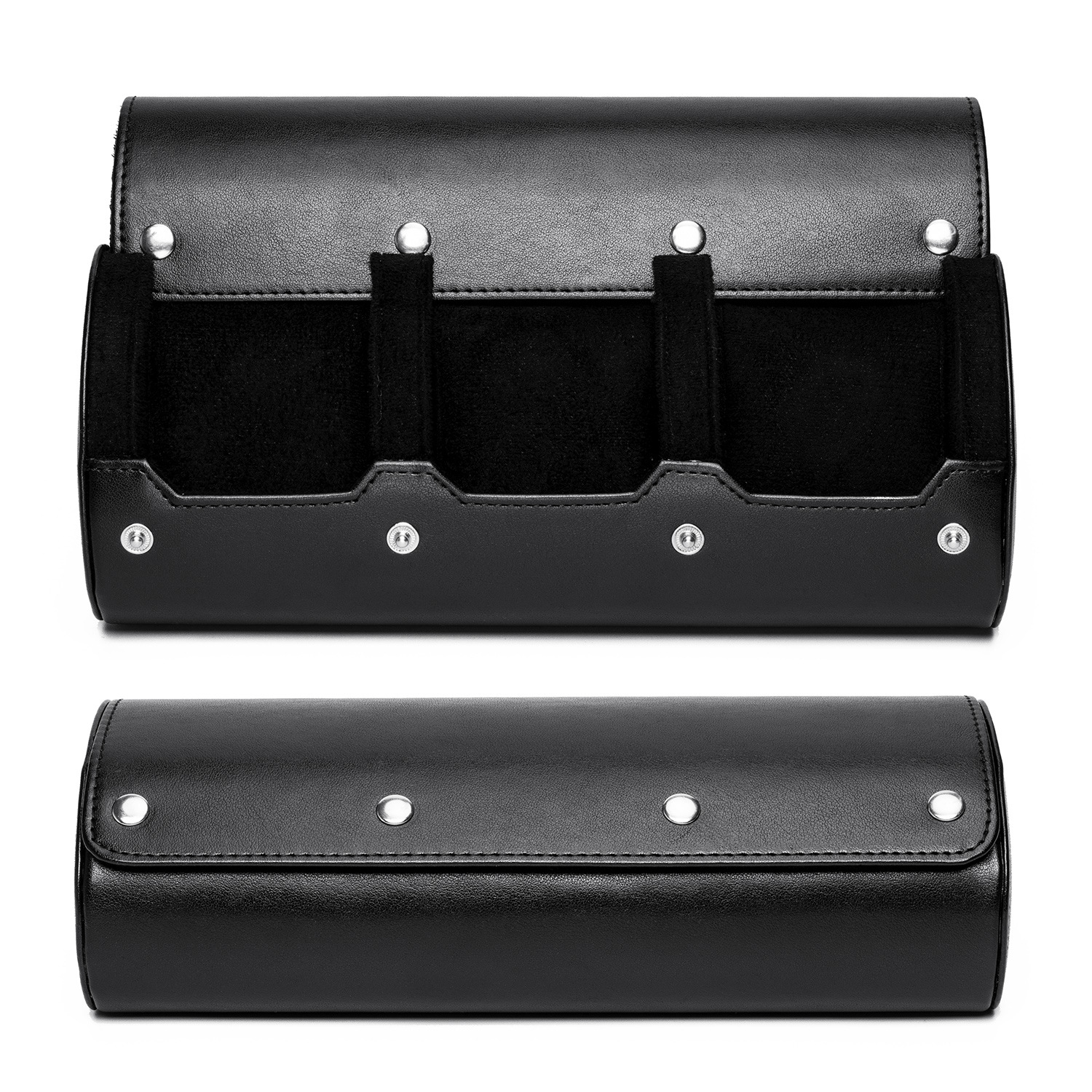 すべての時計とスマートウォッチに適したハイエンドのカード挿入 PU レザーポータブルトラベルウォッチロールケース収納ボックス