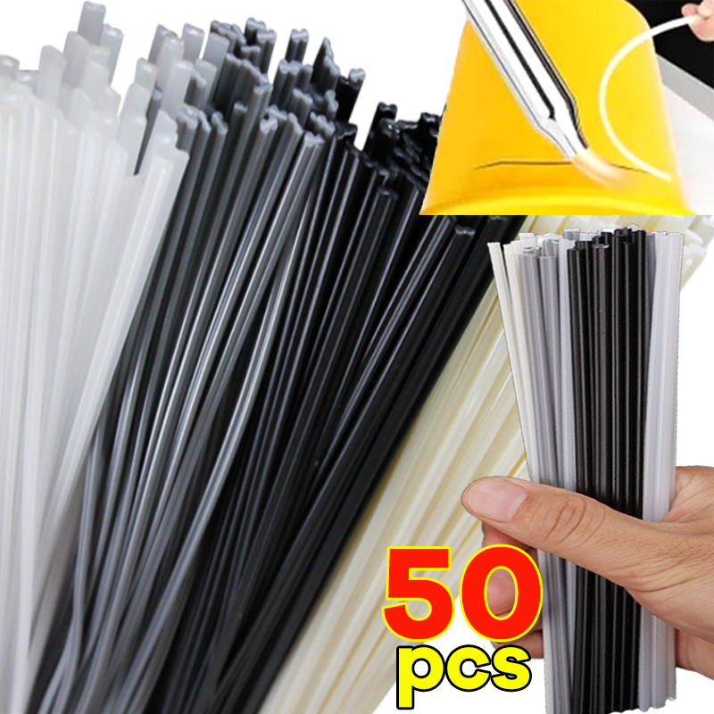 50 個のプラスチック溶接棒セット 20 センチメートル PP/PE/PVC/ABS ポリプロピレン溶接スティック車のバンパー修復ツールプラスチック溶接機用