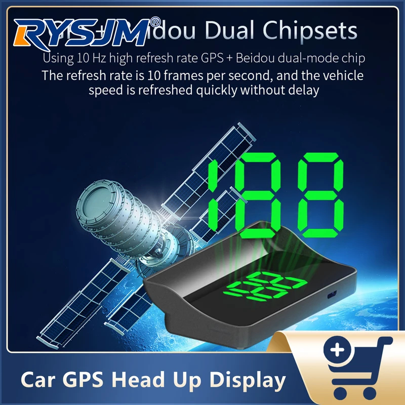 デジタル車の GPS スピードメーター KMH 液晶フロントガラスプロジェクタービッグフォントスピードゲージホワイト/グリーンライト車の電子アクセサリー