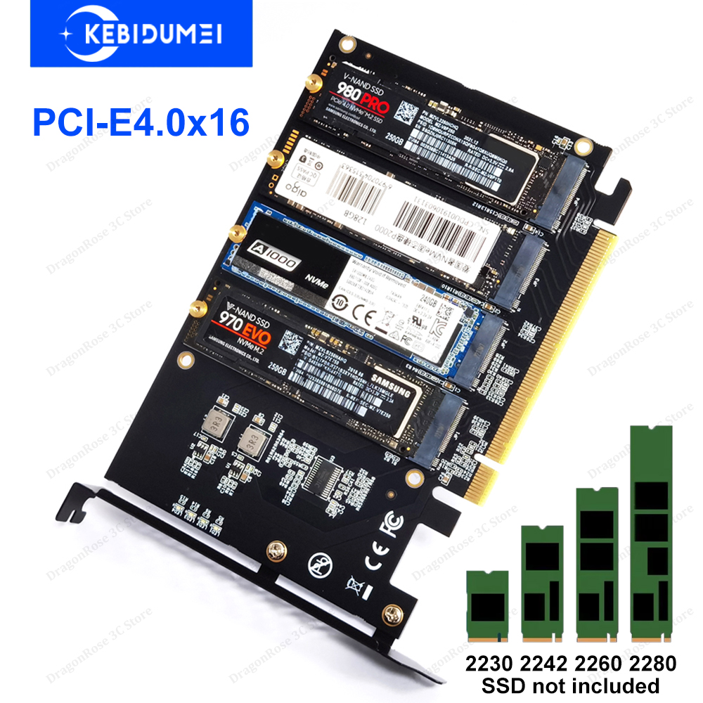 M.2 NVMe SSD - PCIe 4.0 3.0 アダプター M.2 SSD GEN4 PCIe 4.0 PC マザーボード X1 X4 X8 X16 拡張カード (2230 2242 2260 2280 用)