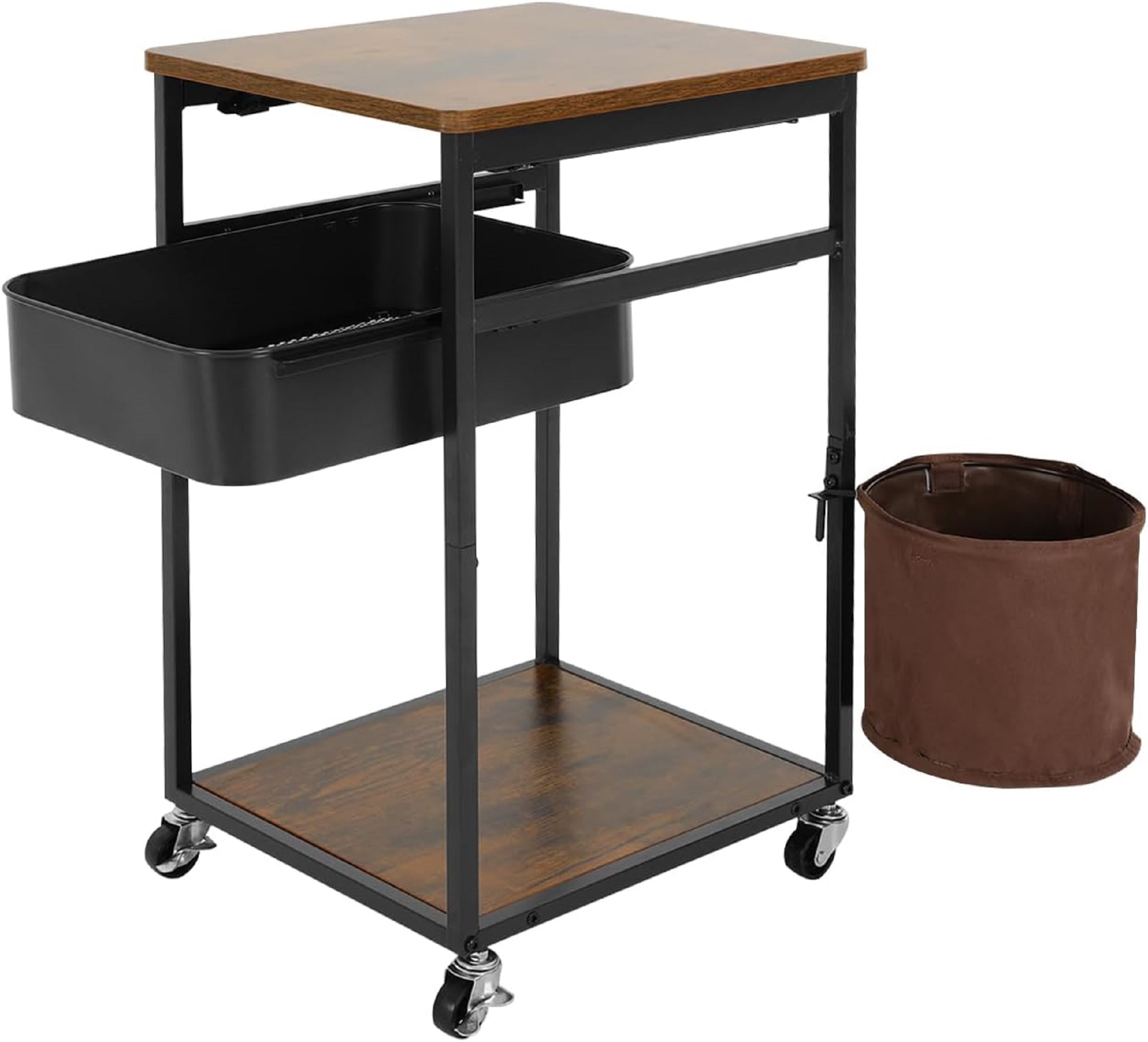 3段ローリングコーヒーカート、リビングルーム用の車輪付きモバイルキッチン収納アイランドカート
