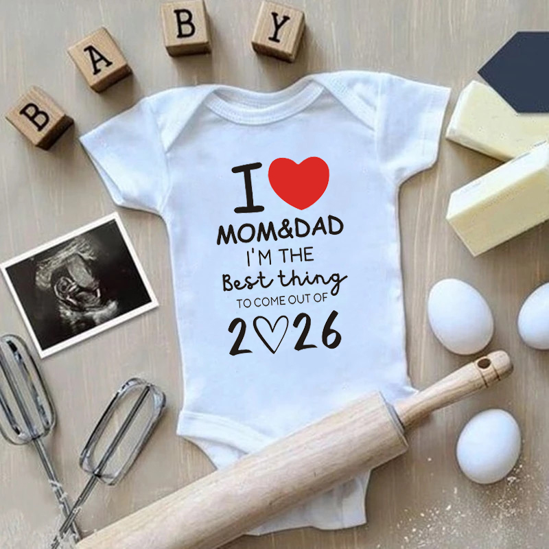 ママとパパが大好き私は最高のもの 2026 新生児ボディスーツ夏半袖幼児ロンパース赤ちゃん男の子女の子ジャンプスーツ