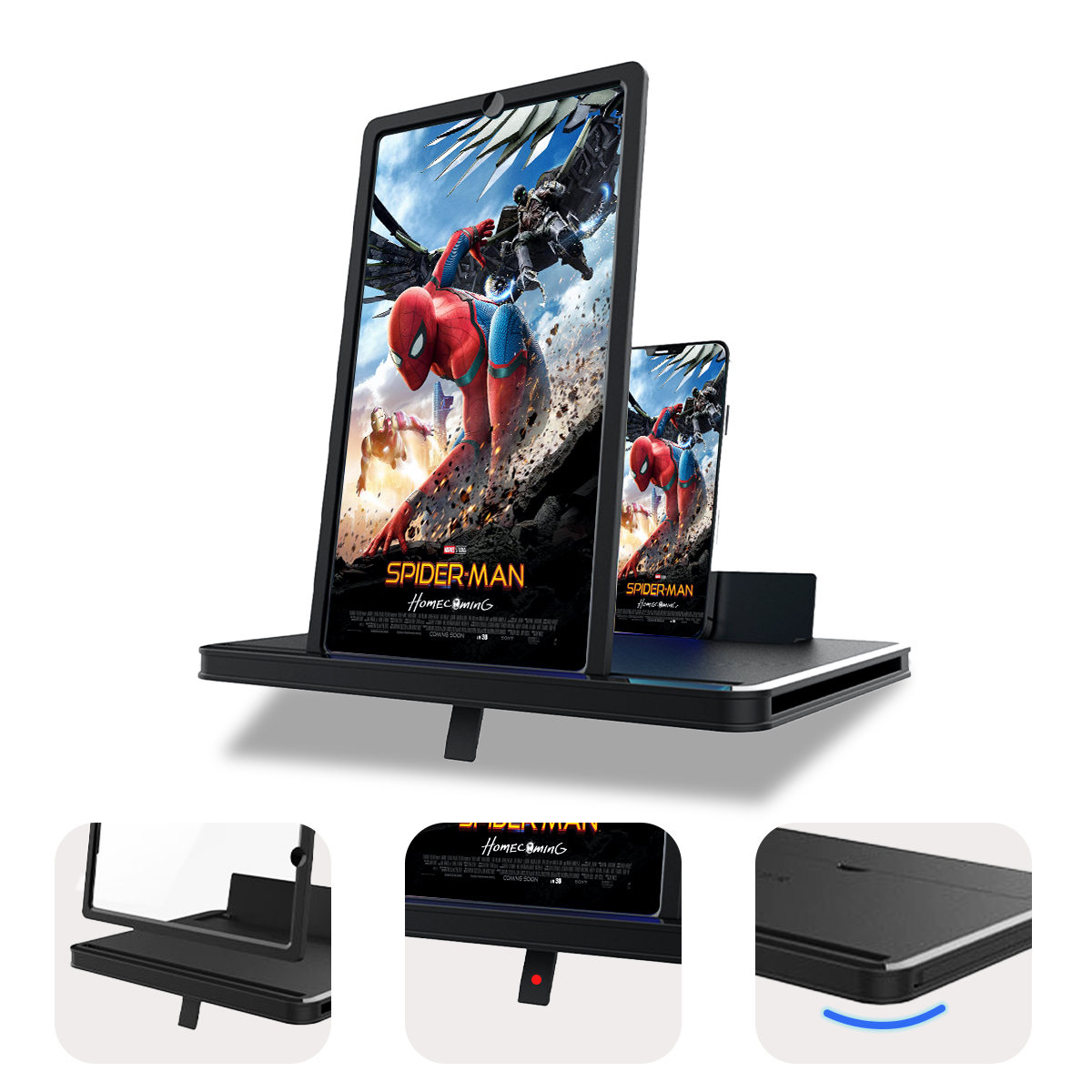 新しい 10 インチ Hd スクリーンアンプ携帯電話画面ビデオ拡大鏡電話ホルダー拡大画面電話スタンドブラケット