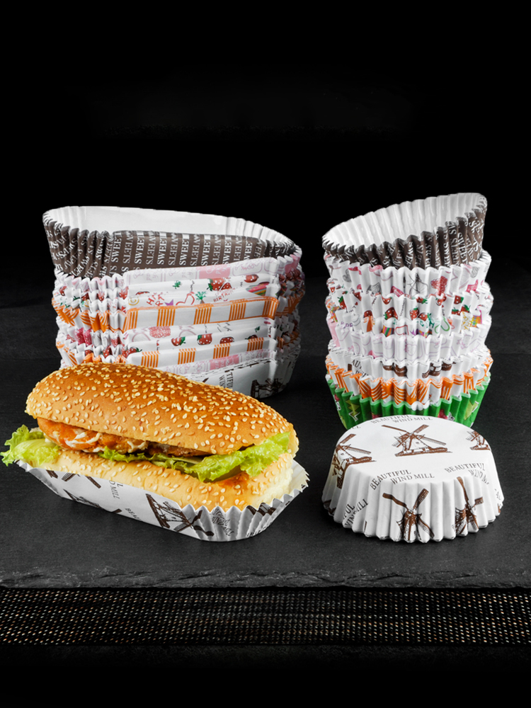 ラウンドケーキ紙カップ 200 個食品グレードのコート紙トレイカップケーキケーキライナーカップマフィンケースパンパパートトレイ