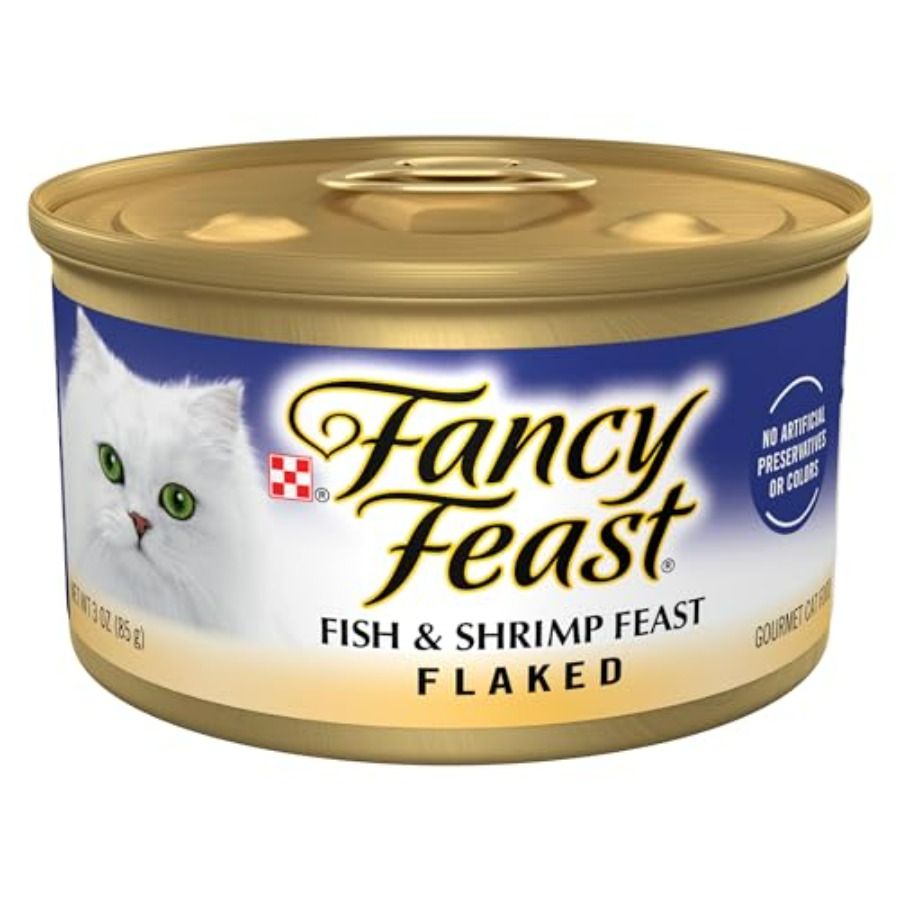 Purina ウェット キャット フード フレーク フィッシュ アンド シュリンプ フィースト - 24 個パック 3 オンス缶