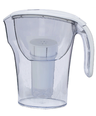 2.5L アルカリ水ピッチャーソリューション/ポータブル浄水フィルター/軟水器、リフレッシュ可能なフィルターカートリッジ付き (QY-WP011)