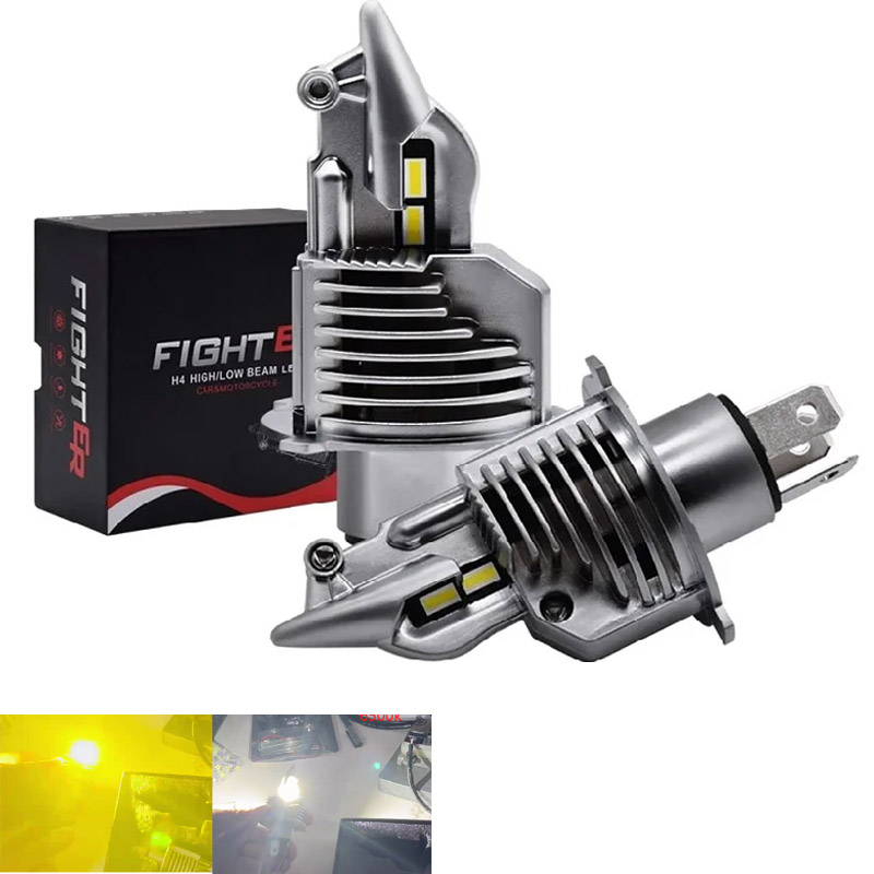 H4 車のヘッドライト 3000K H4 LED 電球 車/バイク 6000K ヘッドライト ハイビーム ロービーム ライト Fighter Foco 72W 12V 24V 6000K LED
