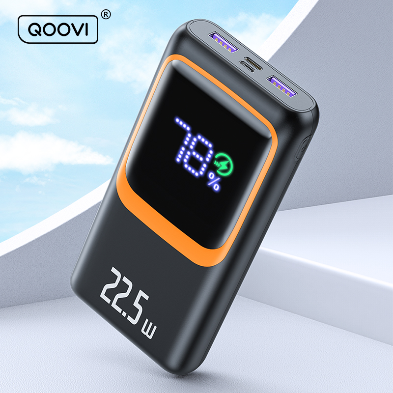QOOVI 20000mAh パワーバンク外部大バッテリー容量 PD 22.5 ワット急速充電ポータブル充電器サムスン iPhone Xiaomi 用