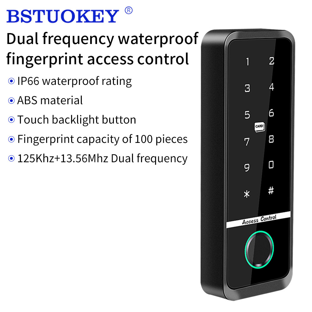 防水生体認証アクセス制御システム、指紋、RFID、IC キーパッド、IP66 タッチ スクリーン パネル、スタンドアロン セキュリティ システム