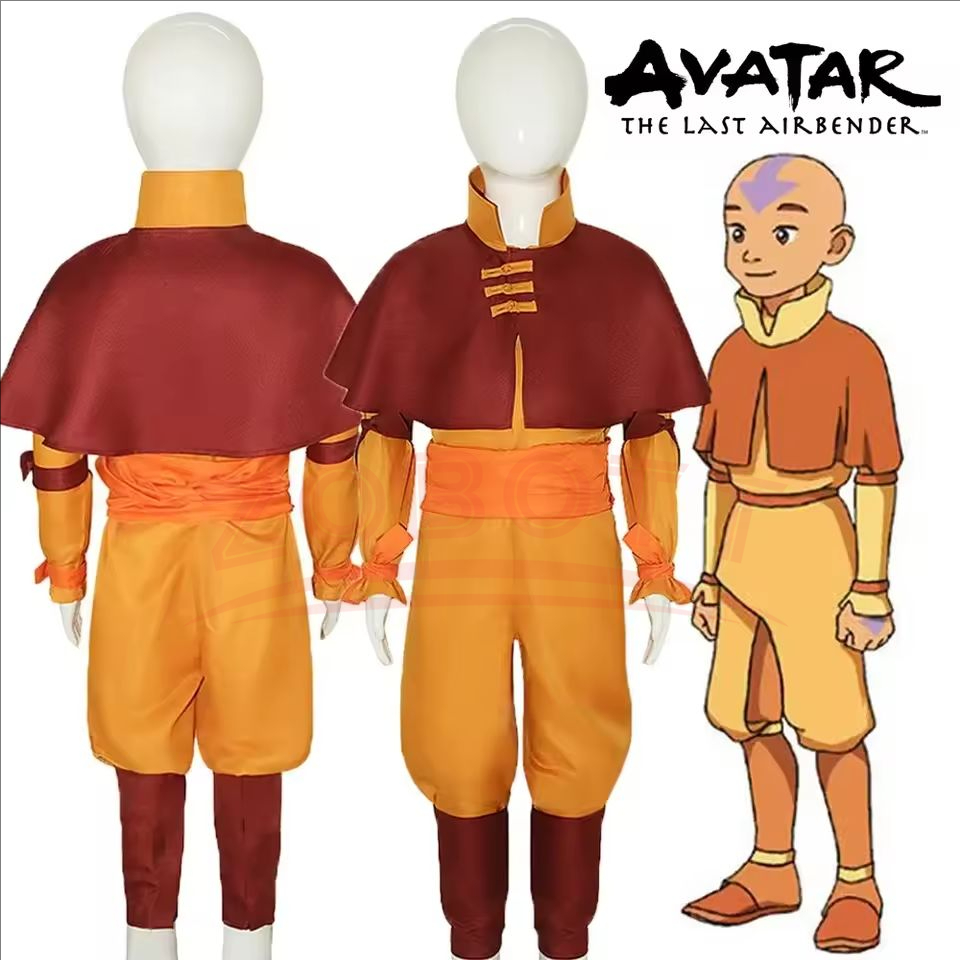 Aang コスプレ衣装 2024 Editio アバター 伝説の少年アン ロールプレイ ハロウィン アニメ コミコン アバター衣装
