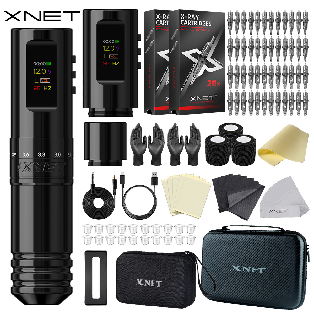 XNET Void プロフェッショナルワイヤレスタトゥーマシンペンキット調整可能なストローク 2.4-4.2 OLED ディスプレイタトゥー用品タトゥーアーティスト用
