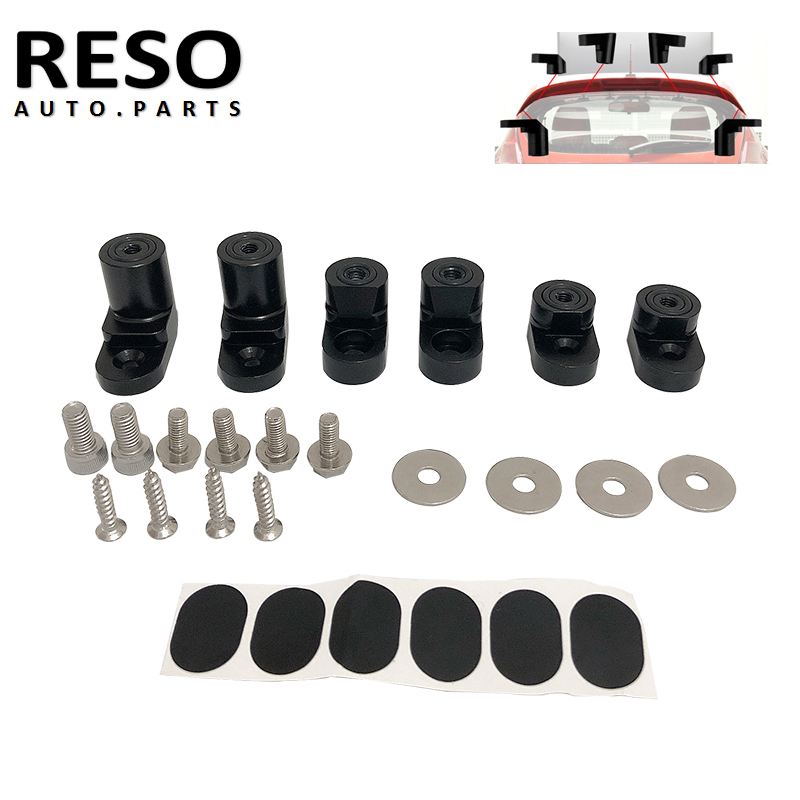 RESO-陽極酸化アルミニウム リアウイング ボルトオンブラケットキット ウイング スポイラー ハッチ ライザー リフト エクステンション 14 オン フォード フィエスタ ST 用