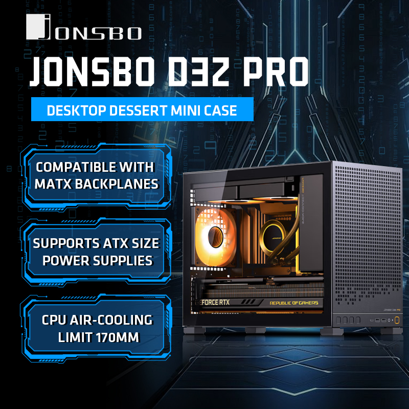 JONSBO D32 PRO リアプラグマザーボードデスクトップ PC MATX ゲームサイド透明オフィスビジネスケース ATX 電源 240 液体冷却