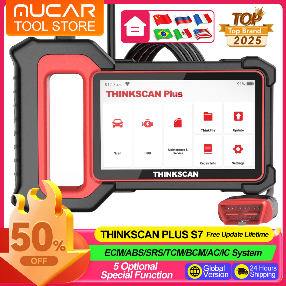 Thinkscan Plus S7/S6/S5/S4 診断ツール診断 7 システム 5 リセット無料ライフタイム Autotools 車 Obd2 スキャナーコードリーダーツール