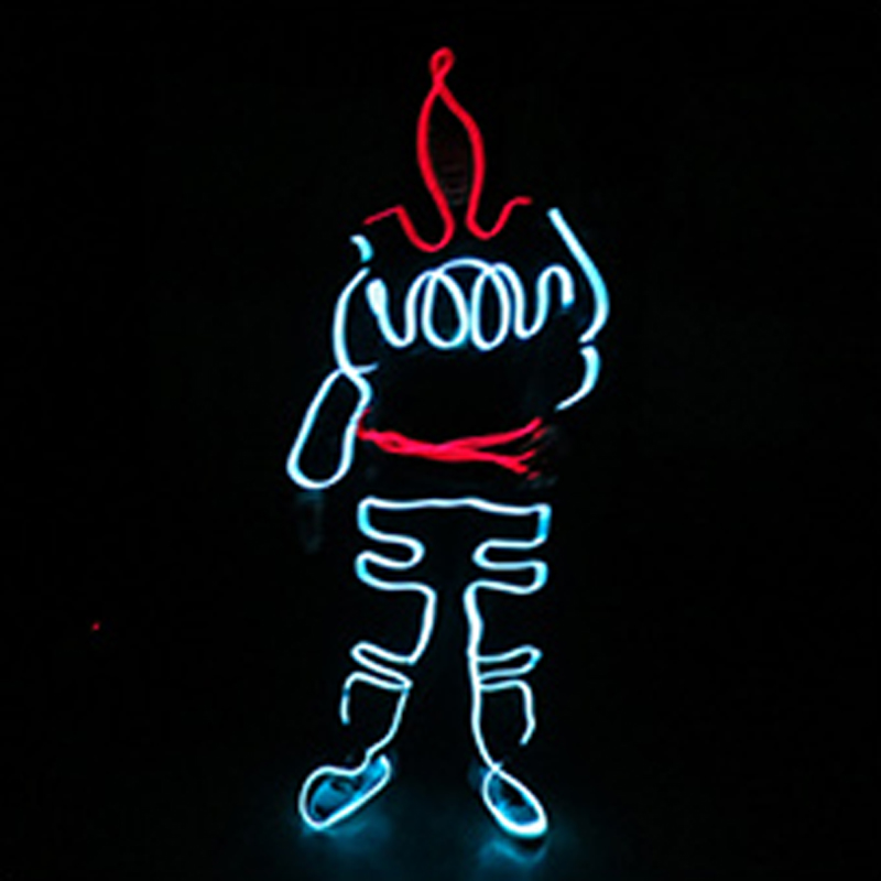 ファッションダンス DJ LED 発光スーツ EL ワイヤーライトアップステージパフォーマンス衣装光る蛍光 DIY 服用品