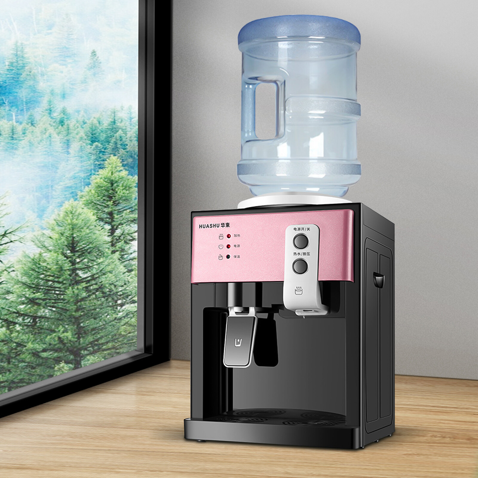 5 ガロン ウォーター クーラー ディスペンサー トップローディング 温冷水ディスペンサー 実用的 自立型 ピンク ホーム オフィス用