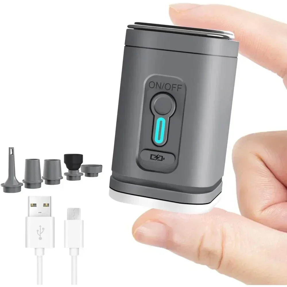 ミニポータブルエアポンプ USB 充電式ワイヤレスポンプ 3-in-1 膨張デフレーター真空保存袋エアマットレス水泳リング