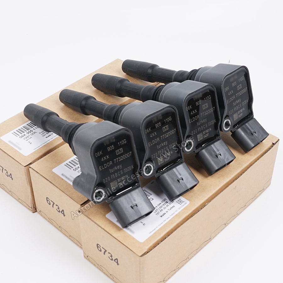 4 個イグニッションコイルアウディ A1 A3 A4 A5 A6 Q5 TT シートレオンシュコダオクタビア VW EOS ゴルフ VI VII 1.8 2.0TFSI 06K905110G 06L905110D