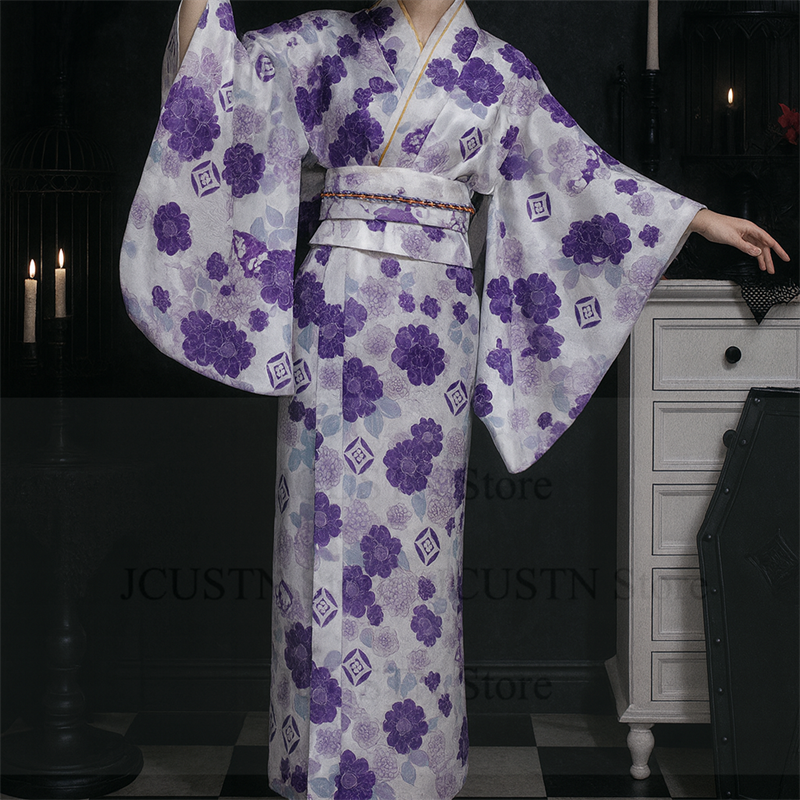 ゴシックダーク女性フォーマルドレス伝統的な日本の着物浴衣写真撮影ドレスパーティードレスコスプレ服