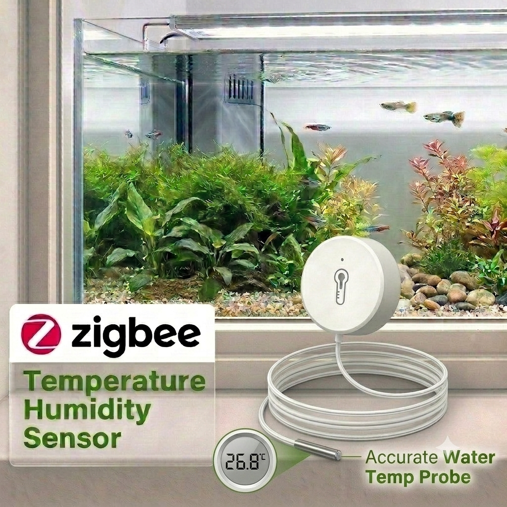 Zigbee スマート温度湿度プローブセンサー室内湿度計コントローラー監視スマートスピーカー Alexa Google Home と連携