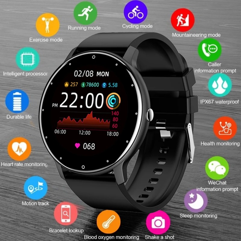 LIGE 新しいメンズスマートウォッチフルタッチスクリーンスポーツフィットネストラッカー IP68 防水 Bluetooth スマートウォッチ男性女性スマートフォン用