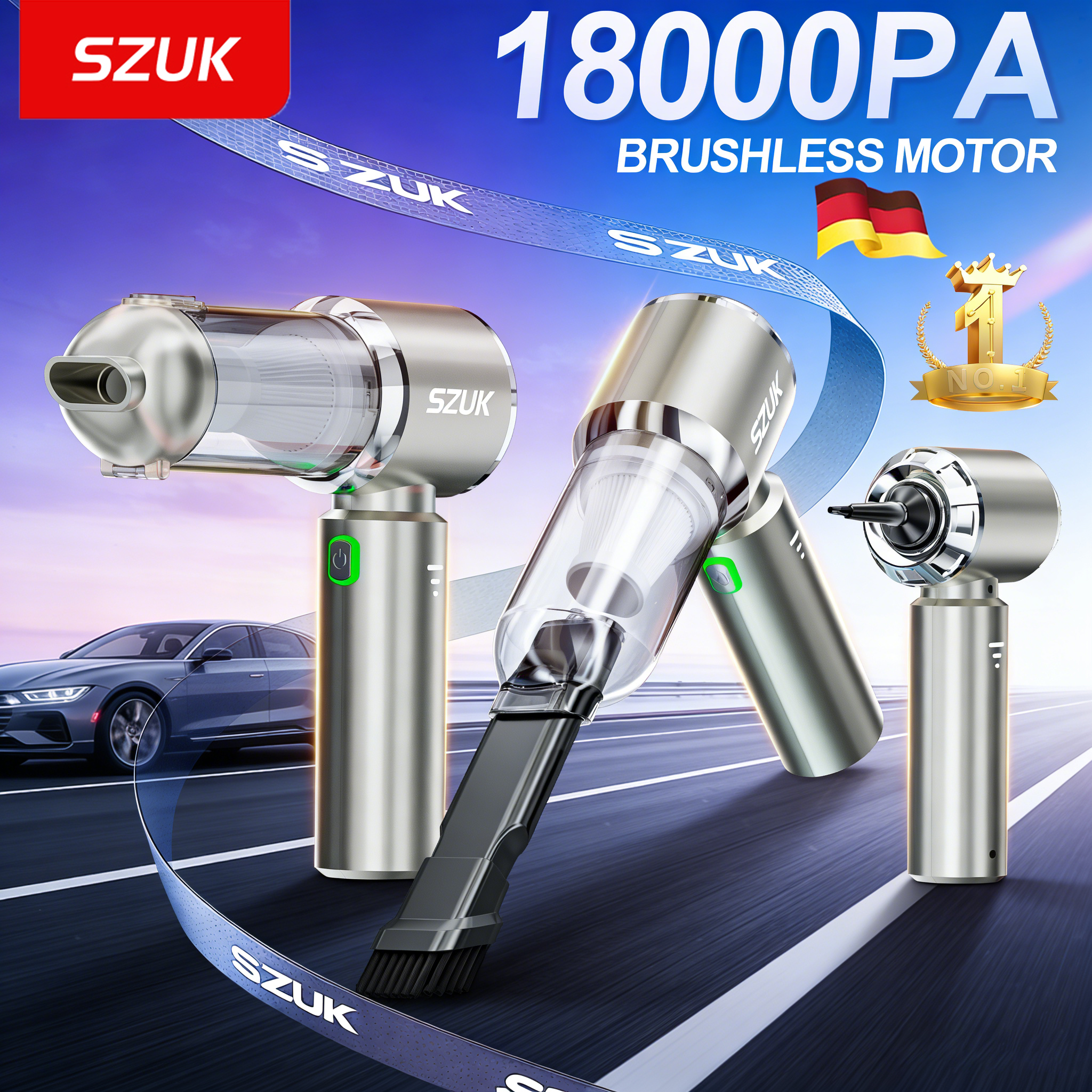 SZUK C012Max 車の掃除機ワイヤレス強力な吸引ハンドヘルドポータブルカークリーナー洗浄機ミニ掃除機