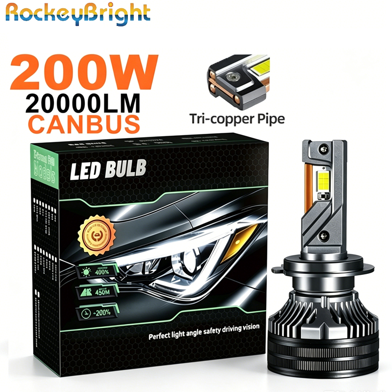 K8 プロ 200 ワット H7 LED 電球車のヘッドライトキットフォグライト H7 H11 H1 9005 H4 Canbus ターボ Led ライト LED ランプ