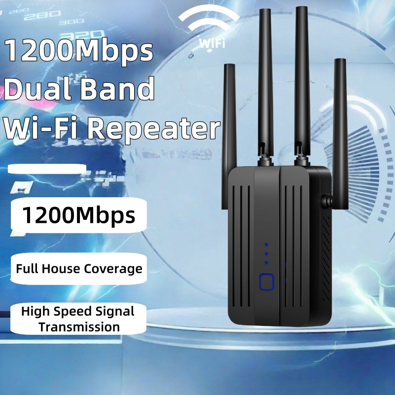 WiFi リピーター エクステンダー 1200Mbps 2.4G/5GHz デュアル バンド Wifi 信号 Wi-Fi アンプ ルーター 長距離ブースター 高速バンド